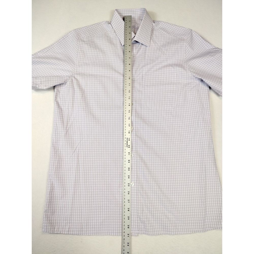 Louis‎ Philippe Shirt Men's Large 42 CMS Purple White Corpcore Workewear Office - Picture 9 of 12